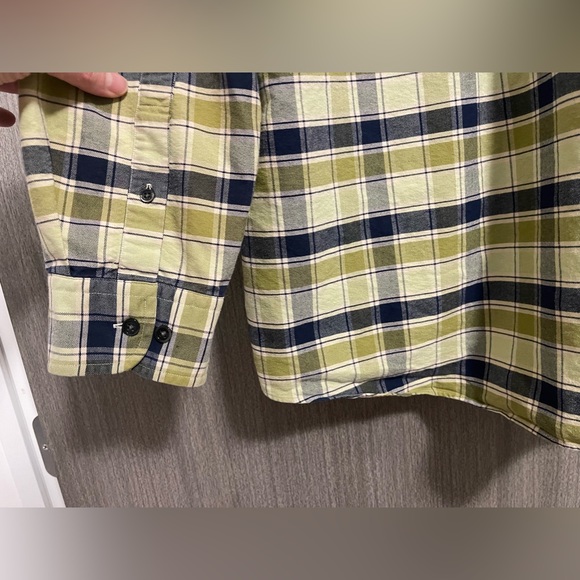 Nordstrom PURE STUFF Button Up Shirt - Green & Blue Plaid - Size Large - Picture 10 of 11